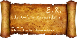 Eötvös Kasszián névjegykártya